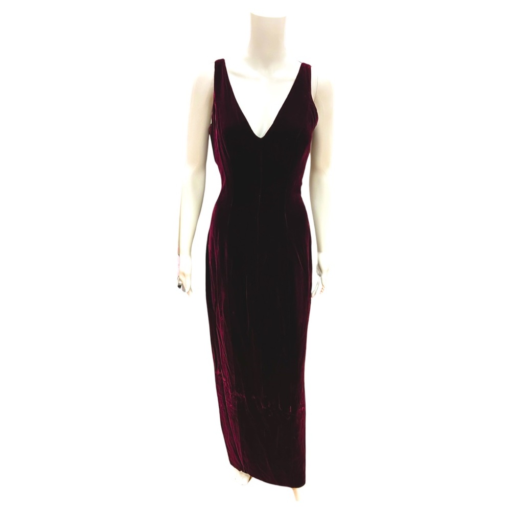 Vintage JAMES PURCELL deep burgundy column gown.